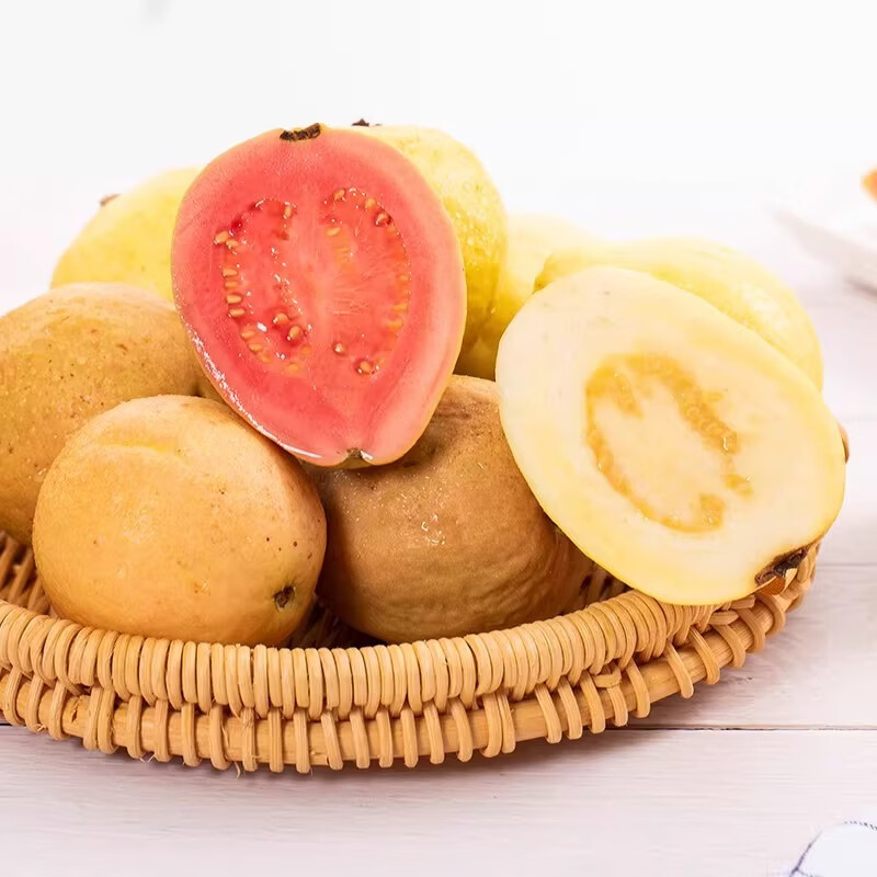绿熊庄园京东快递奶油软糯红白心芭乐番石榴新鲜当季香甜软芭乐健康轻食 双拼红白心芭乐 净重3斤