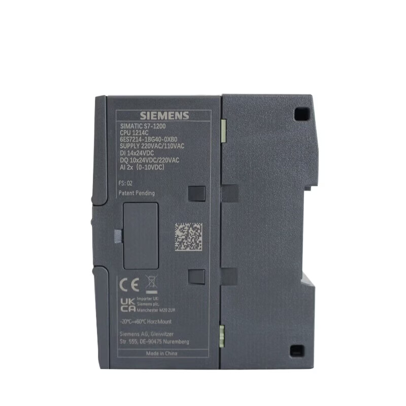 西门子(SIEMENS)(海外)PLC可编程控制器S7-1200 CPU 1214C继电器输出220VAC或110VDC供电142AI 6ES72141BG400XB0