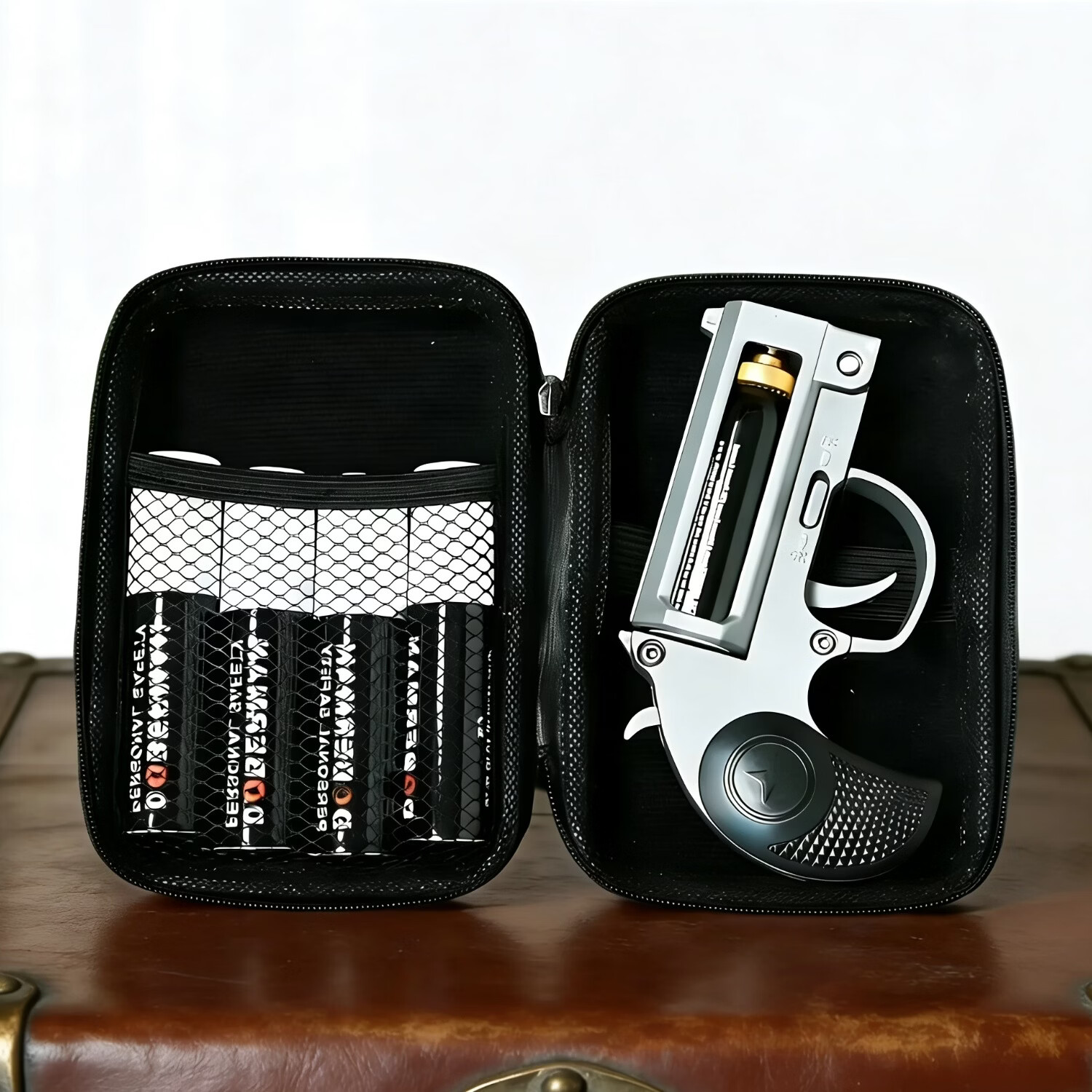 全金属浓缩辣素K29防熊驱狗合法随身户外防狼神器黑科技防护装备 银色迷你主机+4小罐+皮套+收纳包