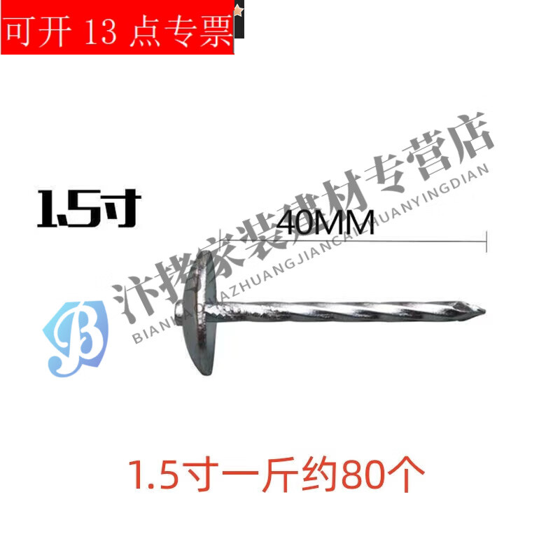 tnbrothers散装镀锌大帽钉圆头瓦钉石棉瓦专用钉瓦楞钉子螺纹杆大伞帽