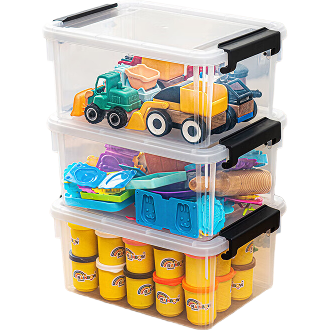 禧天龙透明收纳箱衣服整理箱药箱 口罩收纳盒内衣玩具储物箱 透明白3个7L【31.5*23*14.5cm】