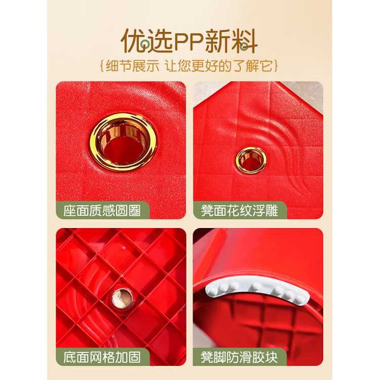 胖东来代购同款塑料凳子加厚加宽塑料凳子加宽加厚家用客厅厂家高 浅卡其色-坐高50cm