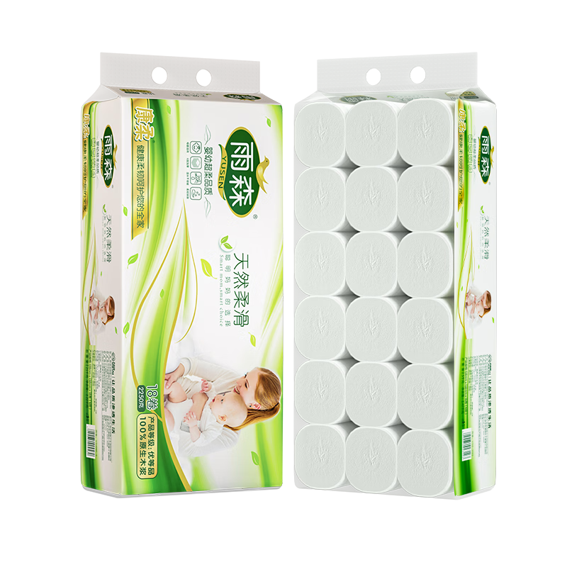 ��ɭ��YUSEN����о��ֽ��Ȼ�Ử6��125g*18�������ֽ����ֽ��ֽľ��ֽ��ͥװ 21.9Ԫ