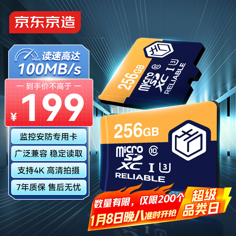��������256GB TF��MicroSD���洢��U3 C10 A1  4K ���ٿ��г���¼��&�������ͷ�ֻ��ڴ濨 199Ԫ