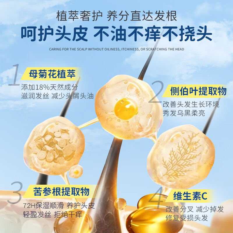 寻香博士小金盾儿童洗发水止痒控油保湿洗发水宝宝儿童维C洗发水 【儿童小金盾】去屑止痒洗发水800ml