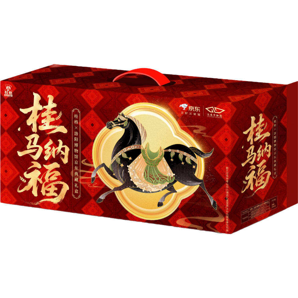 桂格洛阳博物馆联名年货礼盒早餐营养餐1000g罐*2+400g袋*1