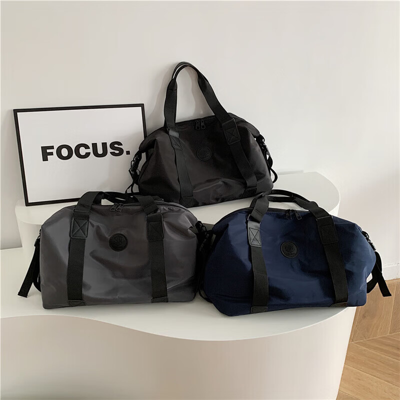 【厂家直供】新款男单肩出差旅行包大容量学生逛街购物行李袋女户 灰色