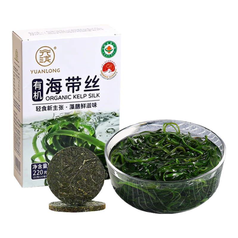 元泷有机压缩海带丝 22g*10片/盒 高泡发免洗 凉拌煲汤火锅 源头直发