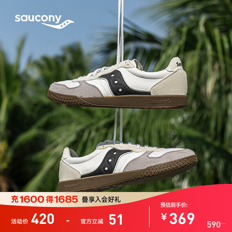 Saucony索康尼德训鞋男女板鞋复古休闲鞋夏季运动鞋男BULLET CT 白灰黑1 35.5