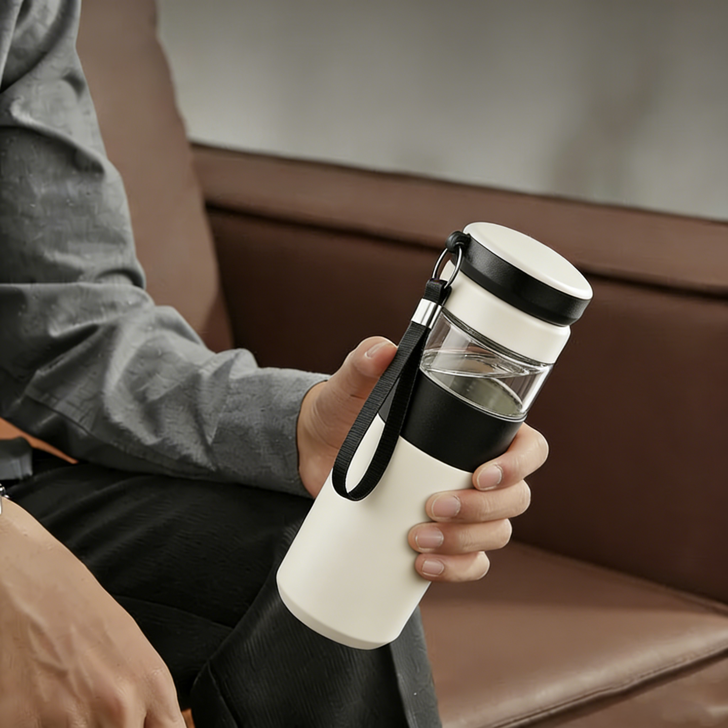 Opeodly保温杯咖啡杯保温保冷水杯居家办公便携随行男女学生杯子生日礼物 【臻选品质】商务黑450ml+礼盒包装