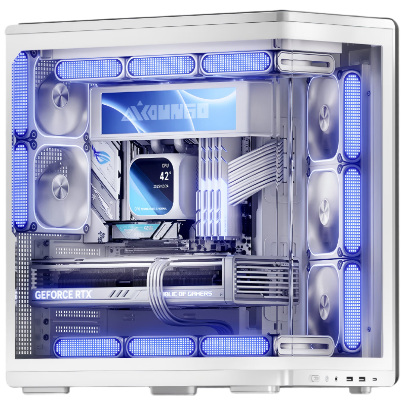 �����ߣ�aigo����� �� ���԰� ��ɫ ��Ϸ����̨ʽATX������ 360ˮ��λ/һ�廡�沣��/���ҷֲֺ�����/5090�Կ�