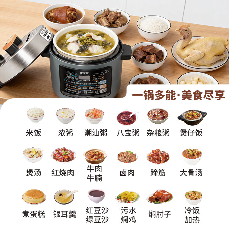 炊大皇(COOKER KING)电压力锅6L双胆家用全自动智能预约炖肉煲汤开盖压力锅 电压力锅 6L 炊大皇(COOKER KING)电压力锅6L双胆家用全自动智能预约炖肉煲汤开盖压力锅 电压力锅 6L