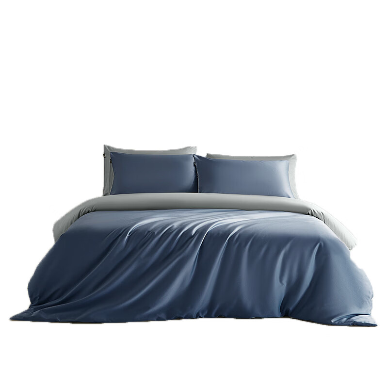 多喜爱（Dohia）全棉60支四件套纯棉三件套简约60s全棉床上四件套床单被套 【全棉60支 简约轻奢】 浅茉水手蓝 1.8m 床单款 四件套 被套230*229cm