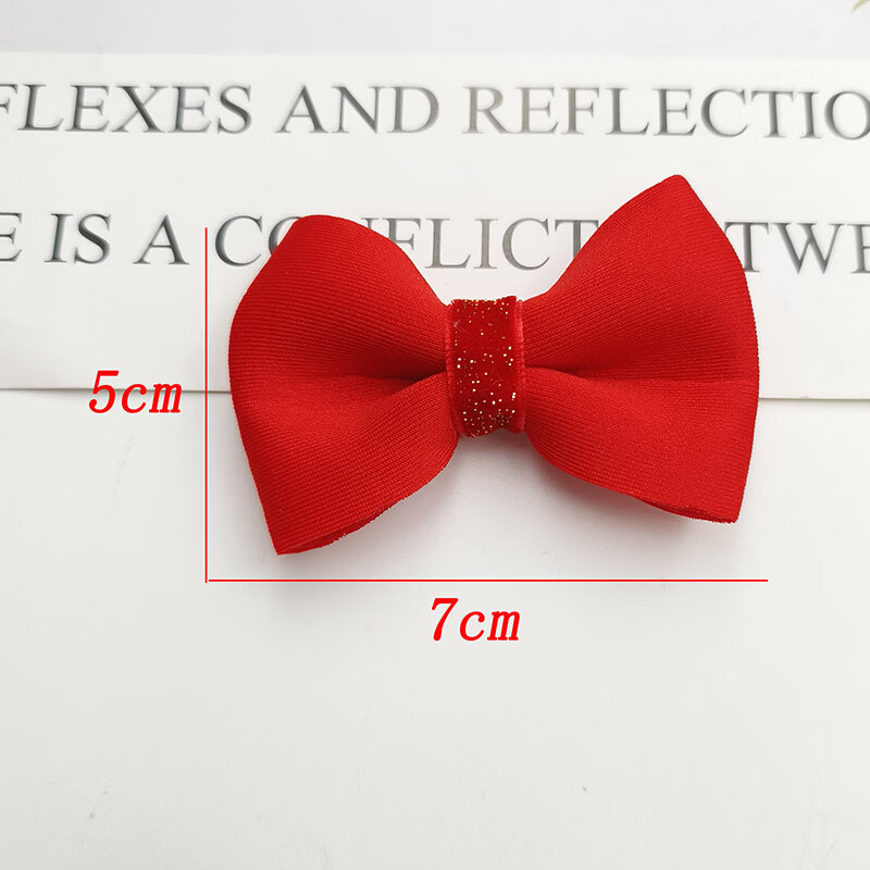 【严选】新款圣诞新年系列布艺貂毛蝴蝶结儿童头饰配件diy服装包 1 京东折扣/优惠券