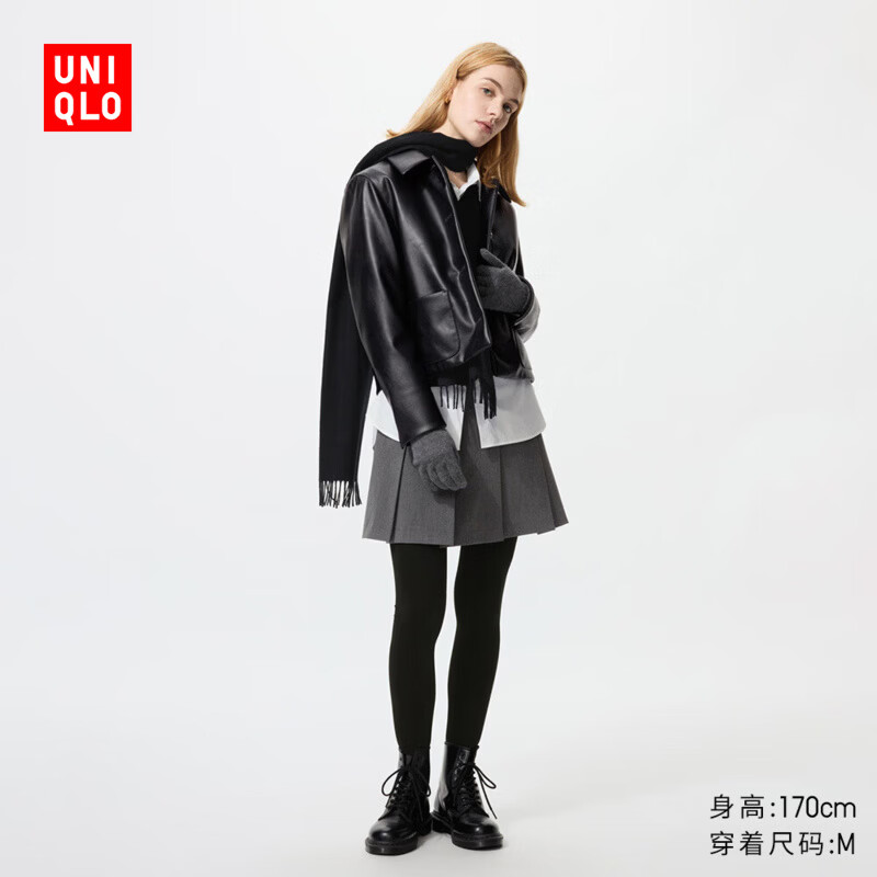 优衣库女装HEATTECH连裤袜/保暖衣打底裤25秋冬新款480737 09 黑色 L