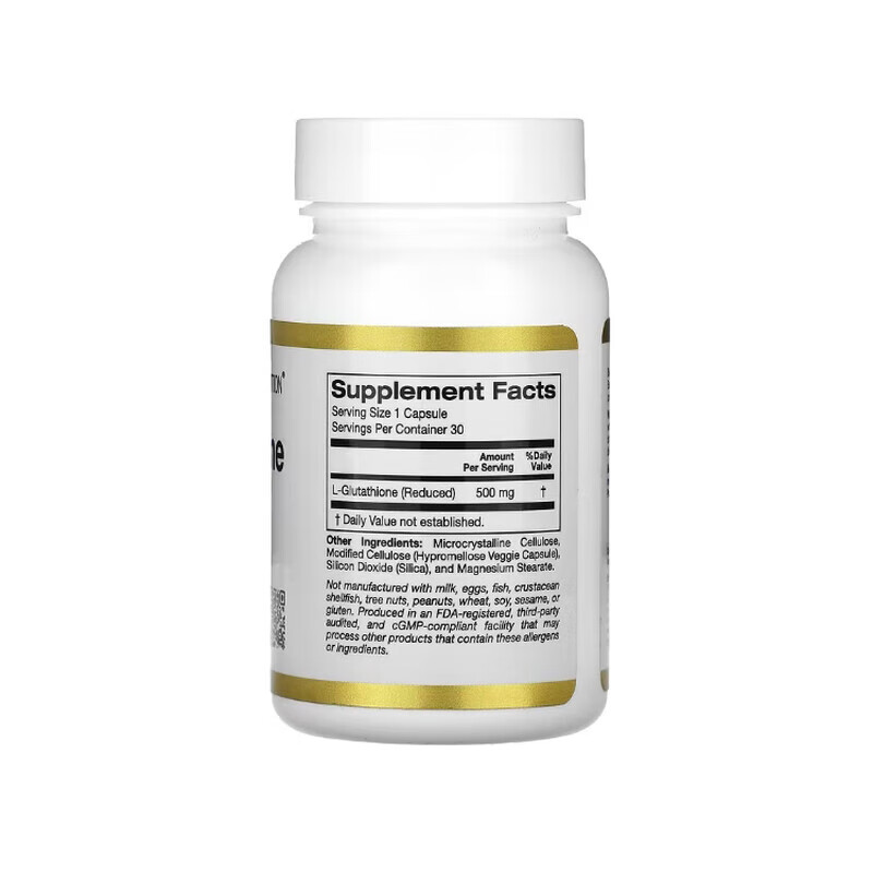 CGN美国CGN还原型谷胱甘肽500mg亮焕白祛斑抗氧化含活性 1瓶 30粒*1瓶