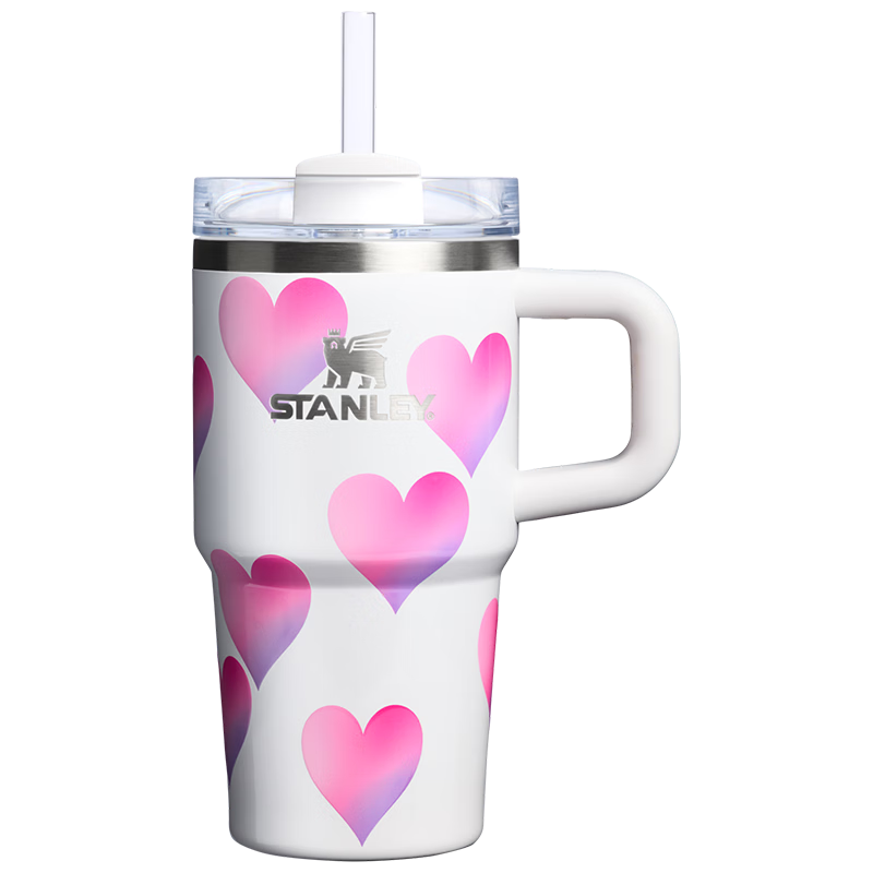 STANLEY保温杯水杯大容量不锈钢吸管杯情人节限定新款38节礼物591ML霜白