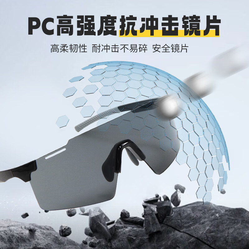 蚁途骑行眼镜墨镜太阳镜UV400跑步徒步骑行护目镜防风防冲击专用 C1 亮黑框(灰片)