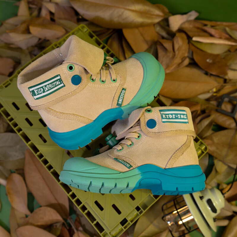 kids.ing【秒杀捡漏】可迪星女童马丁靴秋冬女童短靴中大童单靴女孩靴子 灰色旅行家 34 适合脚长20.6-21.2cm