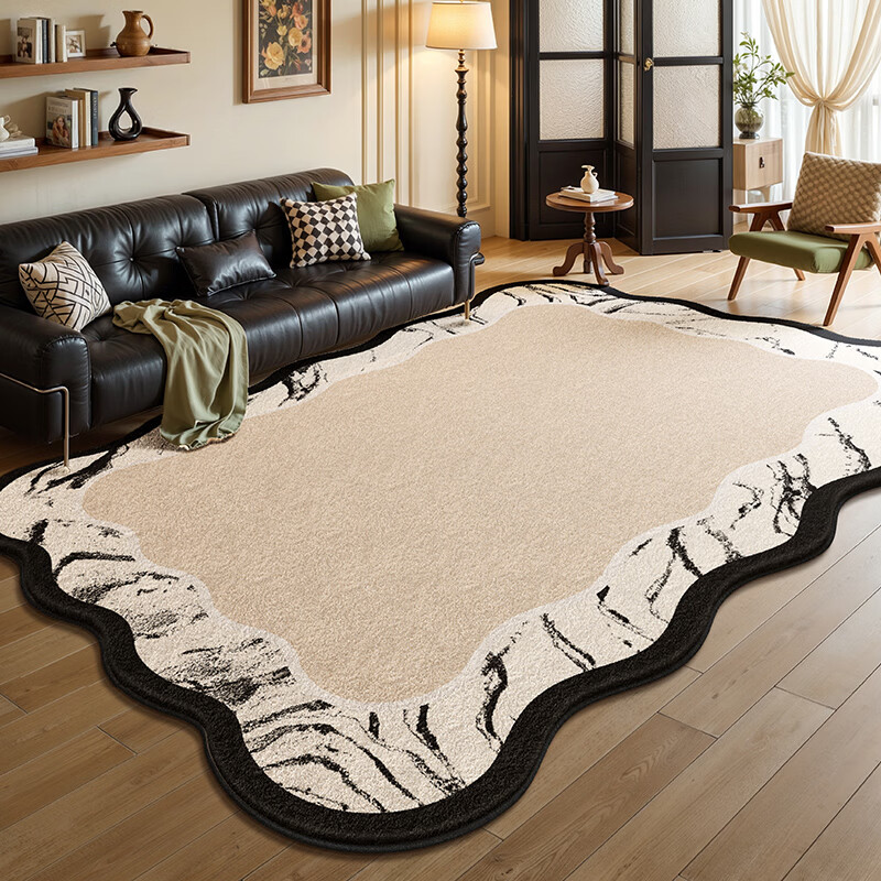 Y U-LIVE地毯客厅异形2026新款中古风免洗可擦不规则法式复古地垫沙发 S仿羊绒-山渡 定制请联系客服【享优惠】