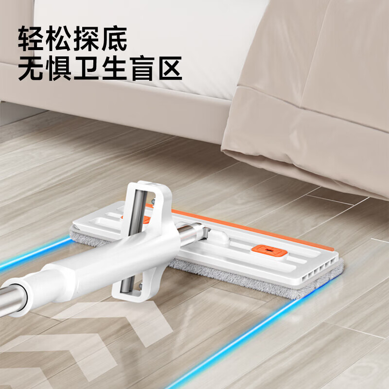 五月花免手洗平板拖把家用一拖净拖地神器懒人拖把 升级款42CM+配布*3