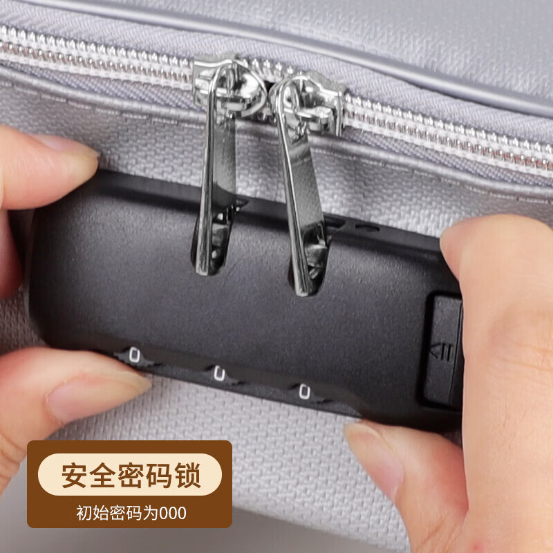 ENGPOW防火防水A4证件收纳包袋带锁大容量证件证书护照毕业证房产证 银灰色小号带锁证件包24*15*8cm