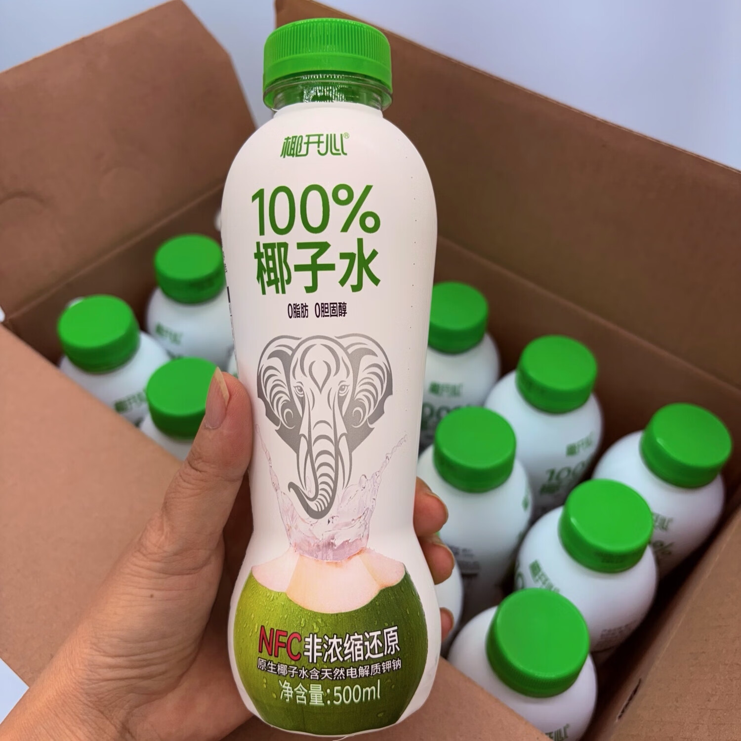 椰开心500ml椰开心100%NFC椰子水饮料含原生天然电解质钾钠饮料 500ml椰开心椰子水15瓶整箱