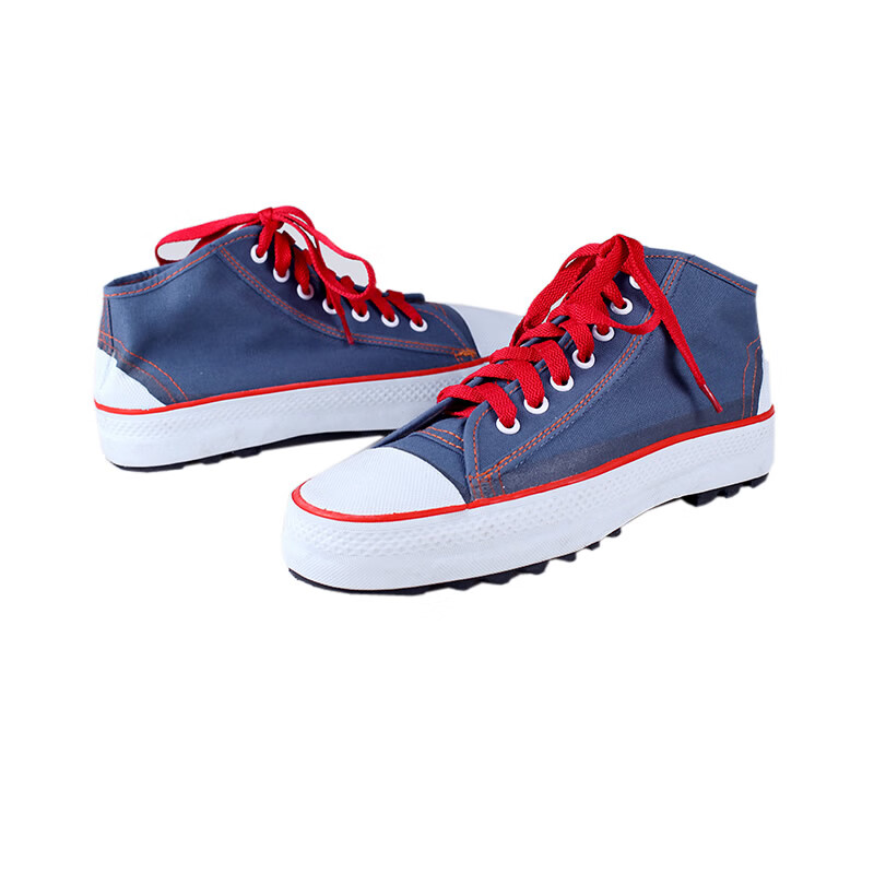双安 AB052时尚型5KV绝缘胶鞋传统解放鞋耐磨透气电工布面劳保绝缘安全鞋蓝白色 1双