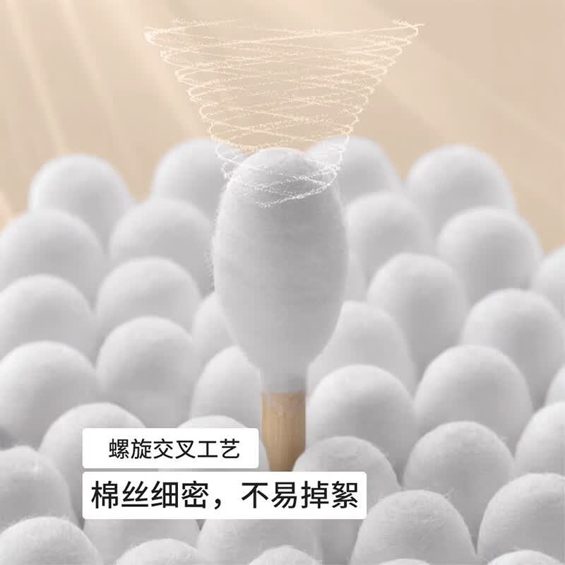JCZS日本棉签掏耳朵专用神器不掉毛盒装棉棒双头螺旋头卫生一次性清洁 独立1盒【螺旋+尖500支】高品质双头