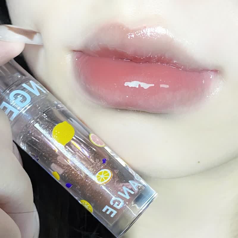 HERORANGE【厂家直发】啵啵保湿唇蜜透明唇油水光镜面玻璃唇釉护唇油唇膏平 01#落日啵啵（细闪橘