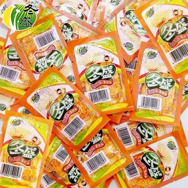 冬盛金针菇15g小包装微辣金针菇量贩装20包30包50袋开味下饭菜 下饭金针菇15g*20包