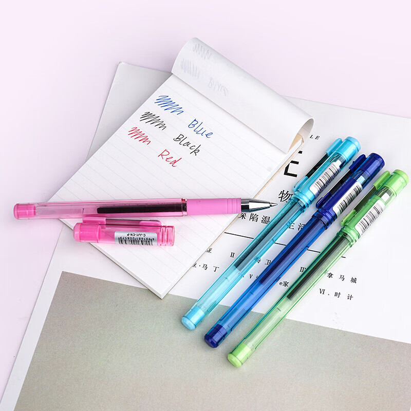 斑马牌(ZEBRA) 中性笔jj6雾透限定签字笔拔帽学生考试笔办公水笔白领C-JJ1 黑色 10支装