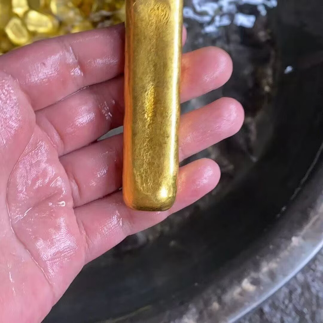 仿金金条北欧金火烧不变色融化不变色二次塑型100克左右一根沙金 三根