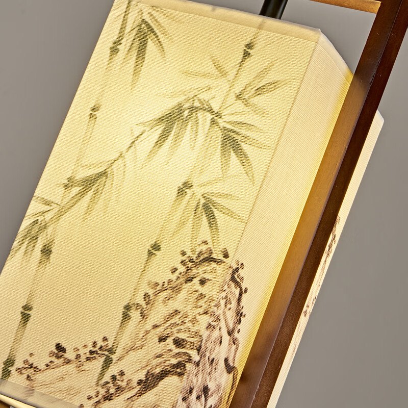 中式宋代美学小吊灯复古实木茶室书房餐厅过道走廊玄关床头吊灯 03-竹送映画【送全光谱护眼光源】 三色变光