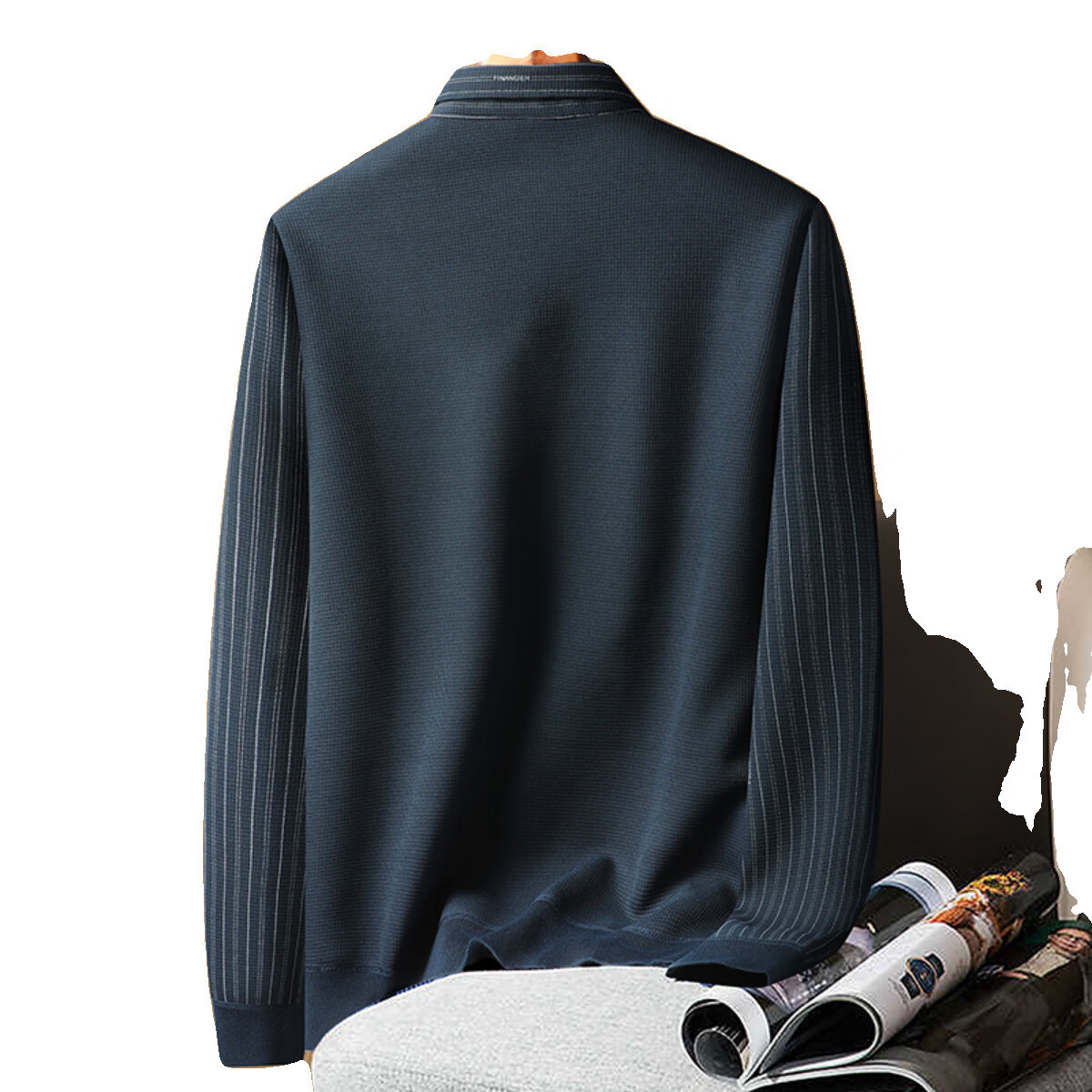 柯诗曼男士假两件毛衣男衬衫领针织衫男冬季加绒加厚线衣中老年衣服男装 浅灰色加绒加厚 XL 推荐130-150斤