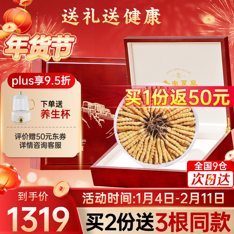 藏汐堂冬虫夏草 高海拔新干虫草礼盒装干货冬虫草头期 3根/克 15克 共45根【热销款】