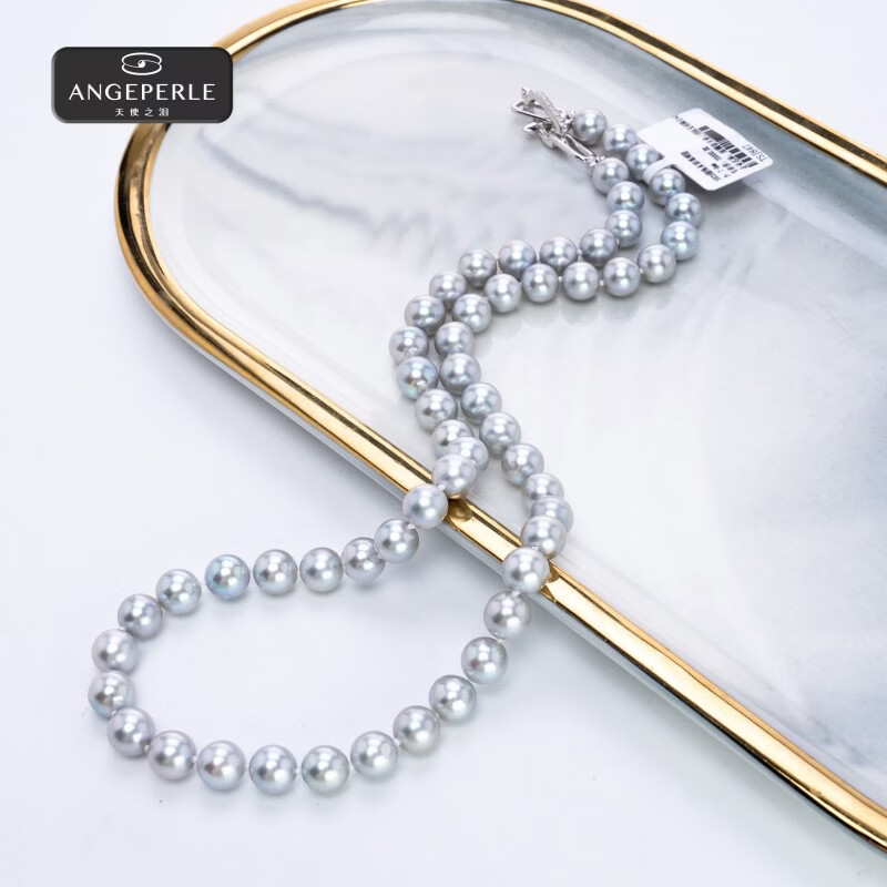 ��ʹ֮�ảˮ�������������AKOYA�������ݰٴ����������鱦��Ů������ 7-8mm����Բ����/��΢覡�S925��45-48cm    4974Ԫ