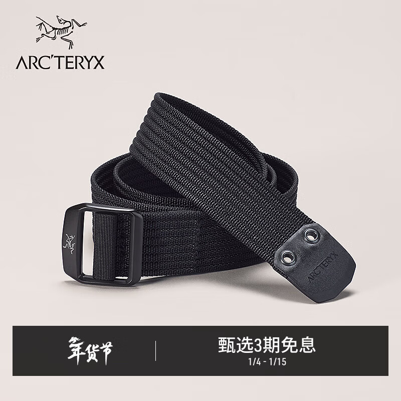 ARC'TERYX始祖鸟 CONVEYOR BELT 38MM 男女同款 腰带 BLACK/黑色 L