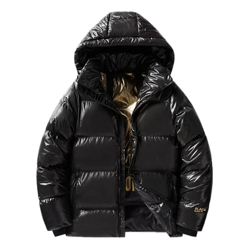 迈途【加厚保暖】黑金棉服连帽可脱卸秋冬高级感外穿外套防寒棉袄男女 黑金棉衣 XL