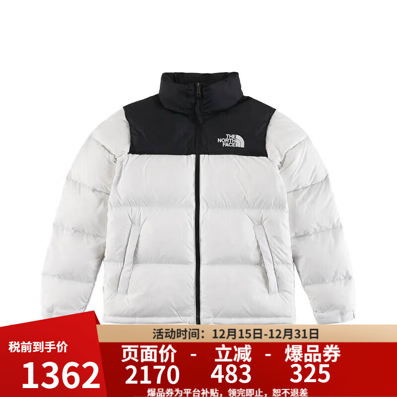 北面（The North Face）美版1996Nuptse男女款羽绒服潮牌经典户外700蓬 NF0A3C8D男款-LA9-白色 S