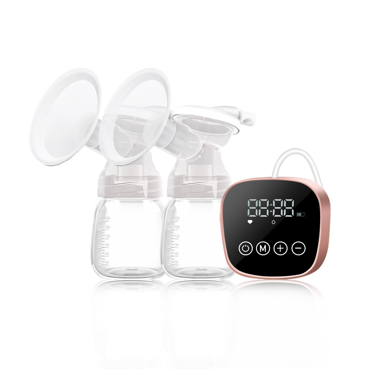 孕孕美双边电动吸奶器 自动变频一体式按摩催乳吸奶器 全自动吸乳器智能 双边自动吸奶器清新粉