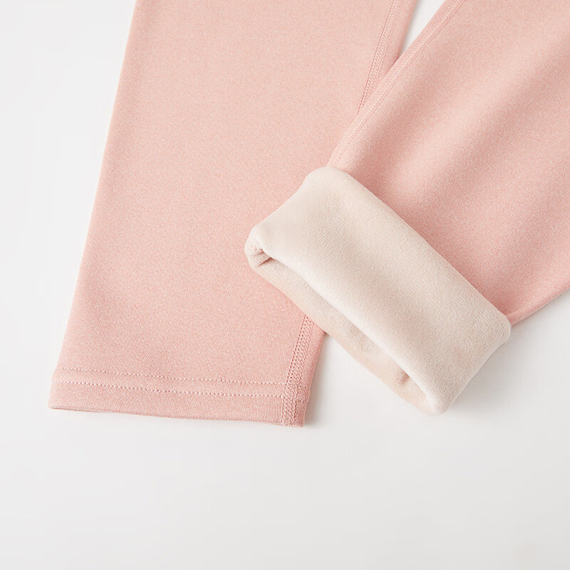 香蜜闺秀男女士纯色加厚秋冬季长袖秋衣秋裤保暖内衣男女套装 24405003浅粉 M