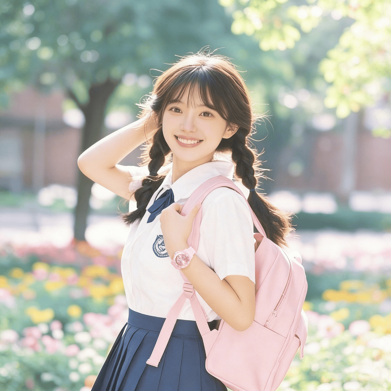 GAIN STARRYins高颜值光动能手表女生手表初高中生考试手表开学礼物太阳能 粉色-光动能