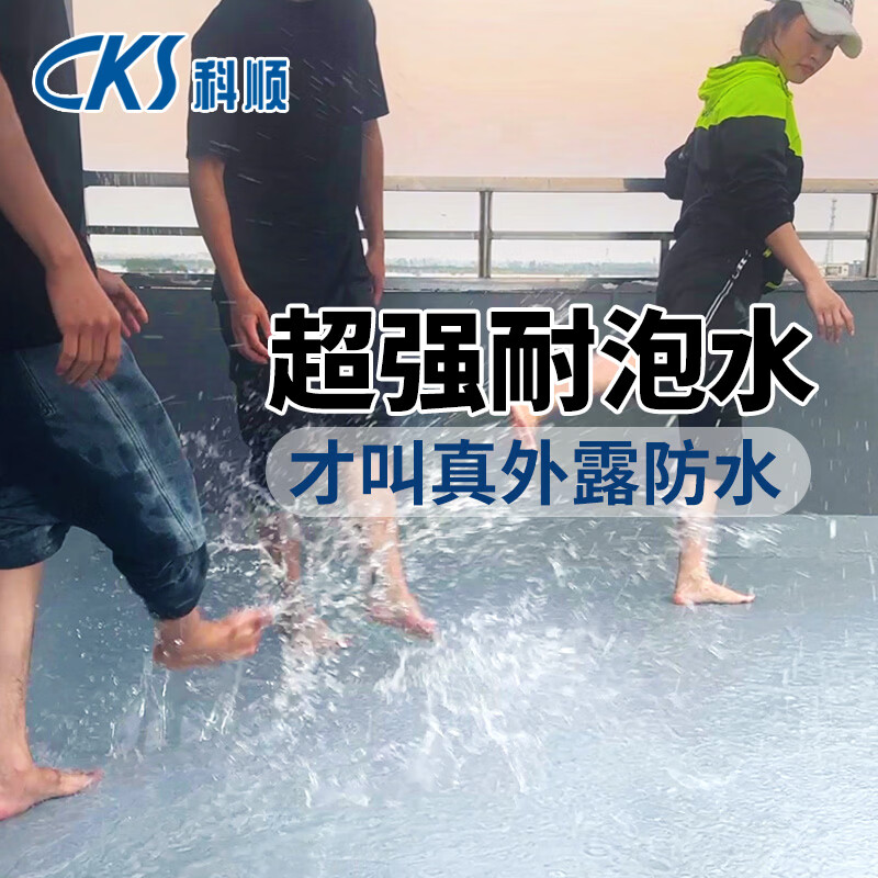 科顺耐刮防水漆聚氨酯屋顶防水补漏卫生间阳台厨房防水涂料地坪漆耐磨 浅灰色 【2斤】约刷4平方--刷2遍
