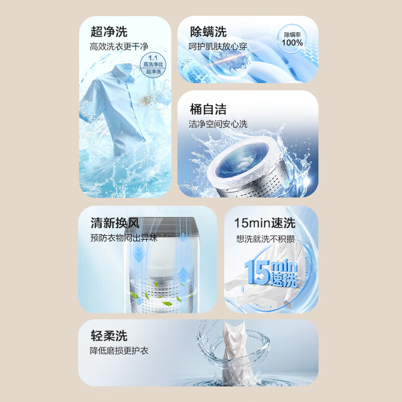 海尔（Haier）出品 统帅波轮洗衣机 全自动家用 出租房8公斤小型 京东自营以旧换新家电补贴 XQB80-L539