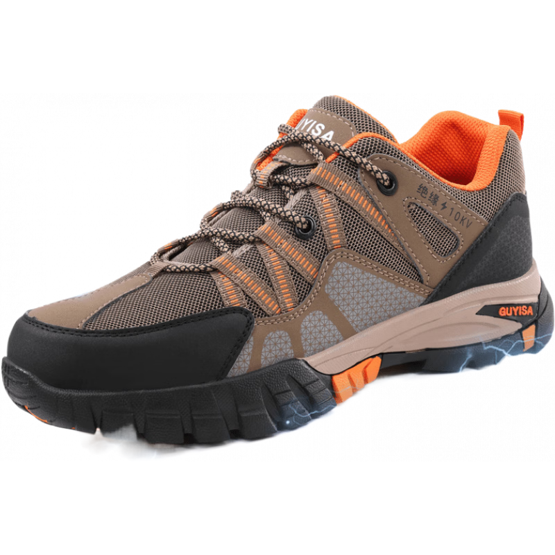 卫尔盾劳保鞋电工专用绝缘鞋防砸防刺10KV工地耐磨防臭安全工作鞋 01电工绝缘10KV-棕色_舒适耐磨橡胶底_防砸防 36