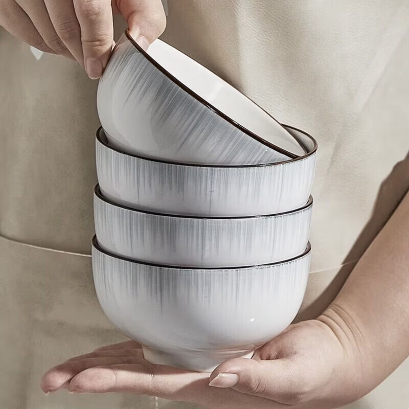 咏夏釉下彩米饭碗2025新款家用特别好看的高温陶瓷碗高级感大号面碗 6英寸加厚碗1件