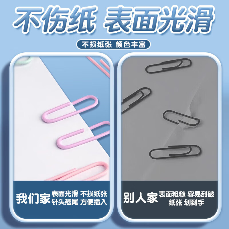 真彩【严选直发】1000枚彩色回形针办公用品曲别针文件书签回型针收纳盒文具不锈钢u型固定回纹回行针 【升级材质/大桶装】银色款/500枚/1桶