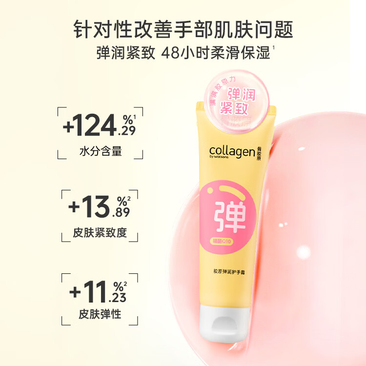 屈臣氏骨胶原弹润水感护手霜护肤套装80gx2（深润保湿 轻透水感）