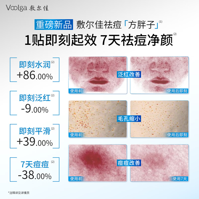 敷尔佳【方胖子】祛痘净颜湿敷膜诺奖实验室超分子技术控油修护舒缓保湿 祛痘方胖子丨70片/盒 1盒